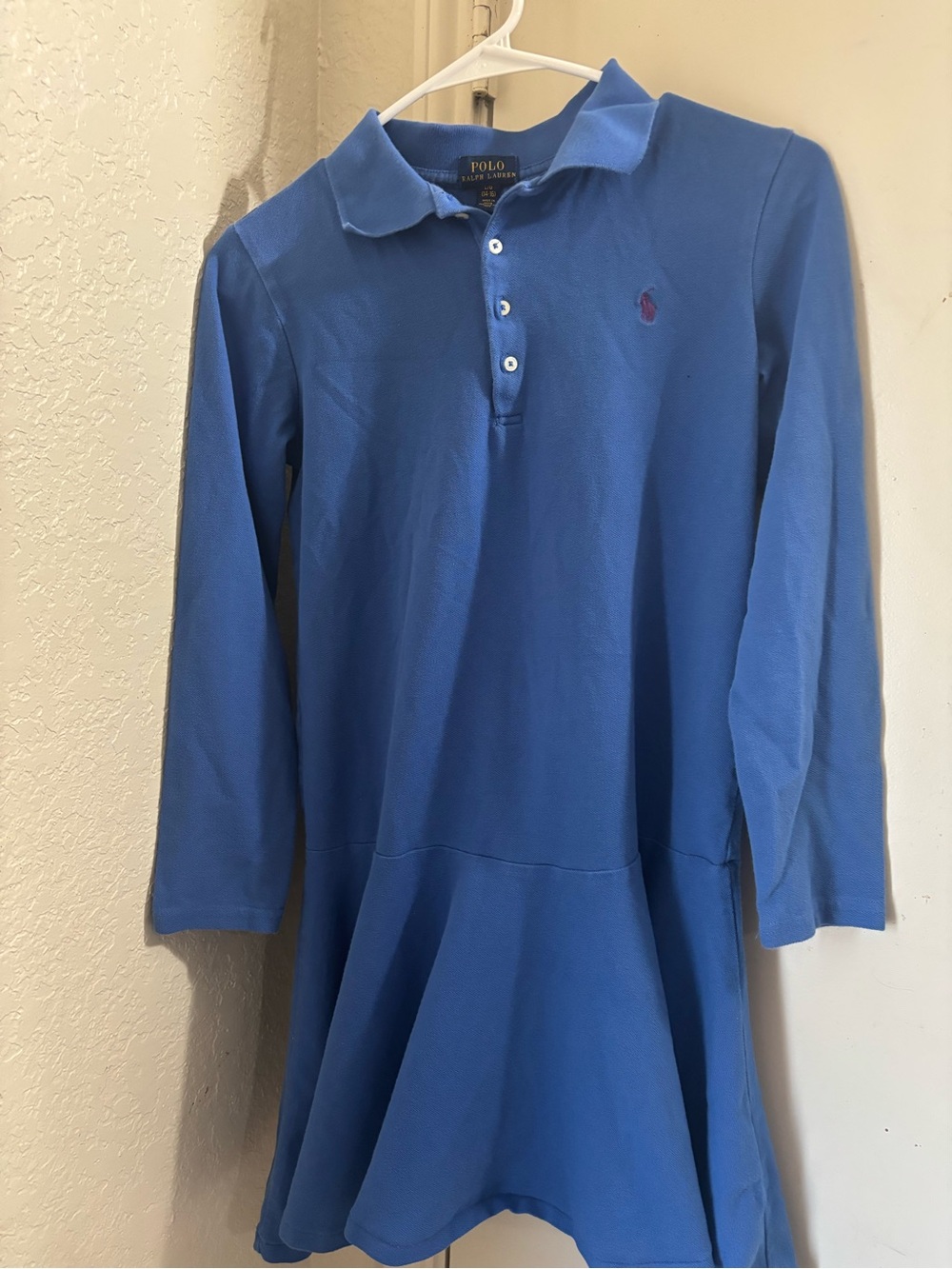 Polo by Ralph Lauren Girls' Royal Blue Long-Sleeve Polo Dress